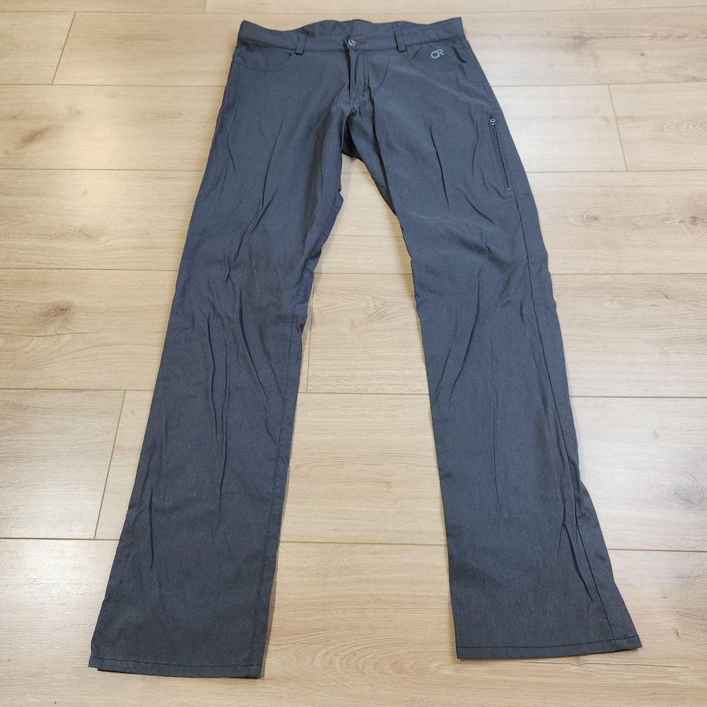 Club Ride Pants Mens Medium Gray Stretch Zip Pocket Trail Cycling Outdoor